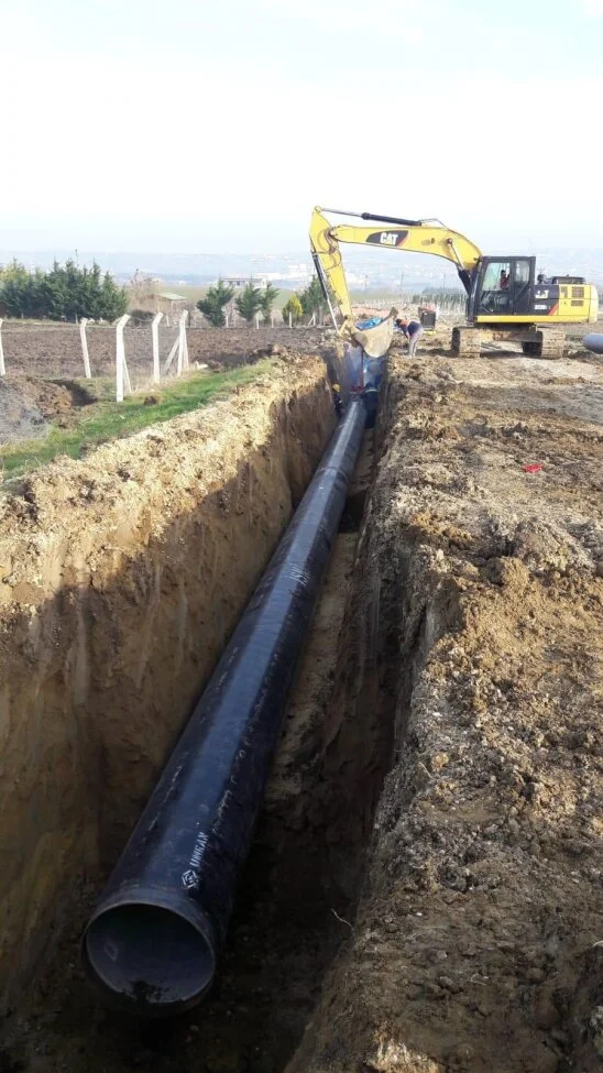 İstanbul içme suyu projesinde çelik boru montaj çalışması